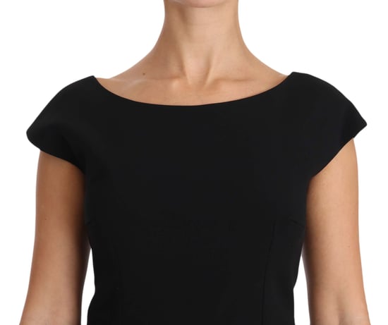 Dolce & Gabbana - Robe longue évasée en stretch noir pour femme - Image 2