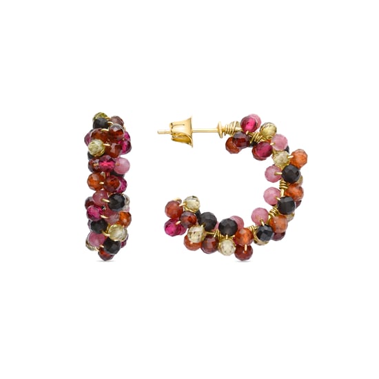 Luxenter Multicolour Kristall Ohrringe aus 18K Gelbgold - Rariki - Image 1