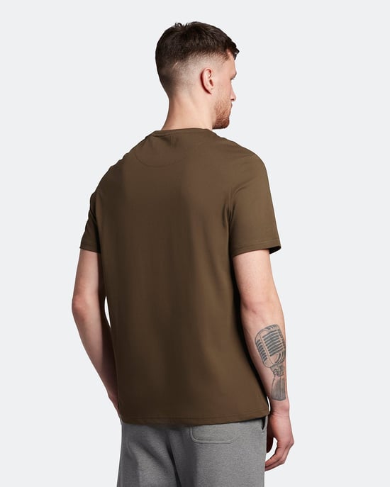 Lyle & Scott Einfarbiges T-Shirt in Olive - Image 3