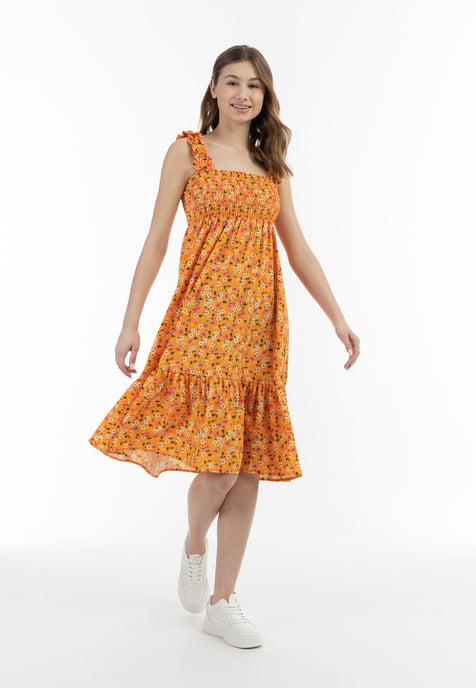 Mymo Midikleid Damen Orange Mehrfarbig - Image 4