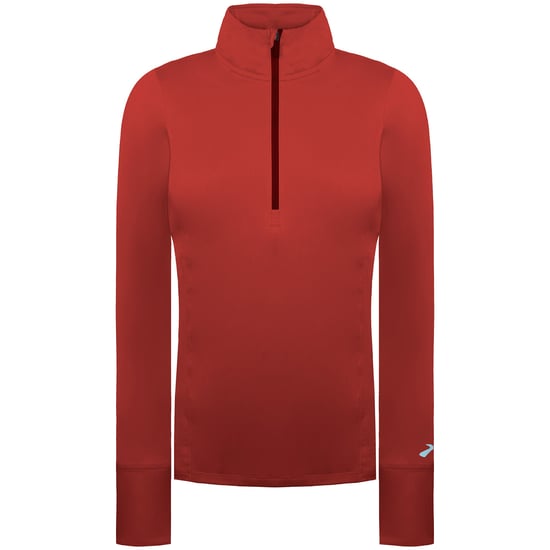 Brooks Dash 1/2 Zip Damen Dunkelrotes Lauftop - Image 1