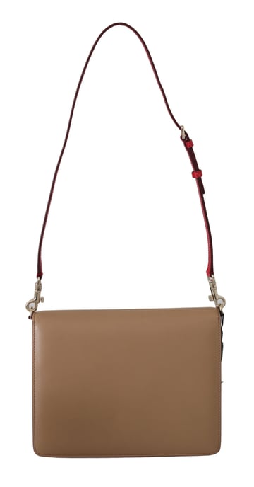 Dolce & Gabbana Purple Beige Red Leather Crossbody LUCIA Purse