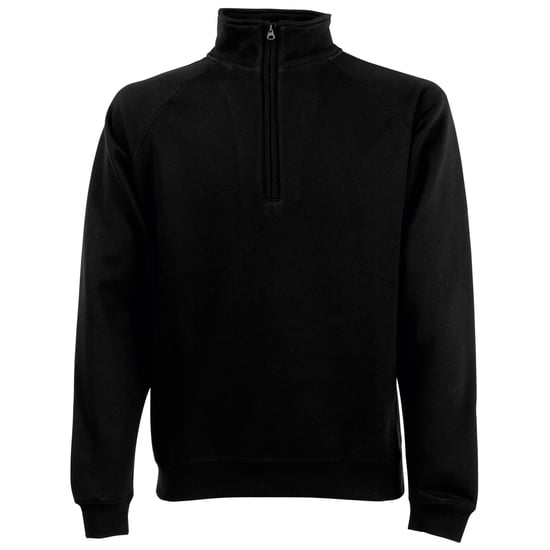 Fruit Of The Loom Herren Zip Neck Sweatshirt (Schwarz) - Image 1