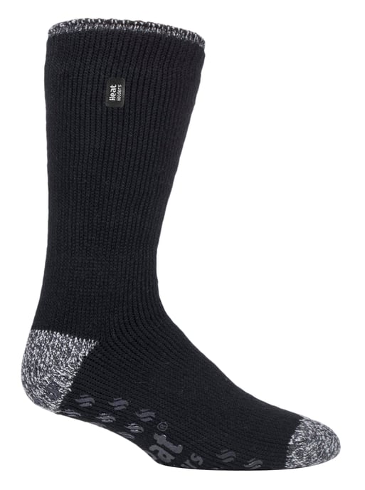 Heat Holders Mens Twist Stripe Patterned Fleece gefüttert Slipper Socken - Image 1