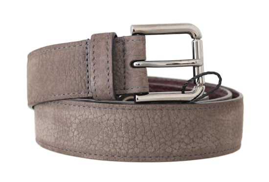 Dolce & Gabbana Beige Hirschleder Gürtel mit silberner Logo-Schnalle - Image 2