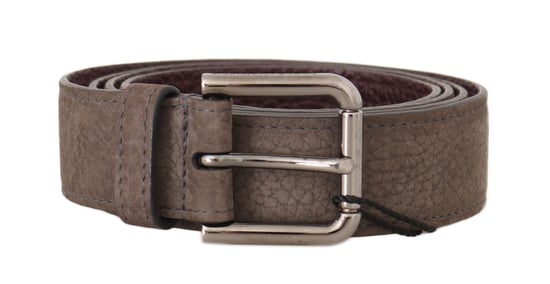 Dolce & Gabbana Beige Hirschleder Gürtel mit silberner Logo-Schnalle - Image 1