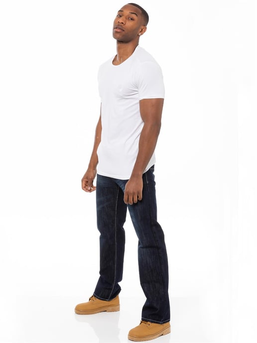 Enzo | Herren Denim Jeans mit Gürtel - Dunkelblau - Image 6