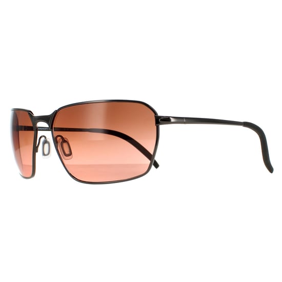 Serengeti Rectangle Mens Shiny Dark Gunmetal Mineral Polarized Drivers Gradient Shelton