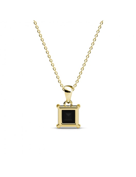 Einfacher quadratischer Anhänger - Gold und Schwarz - Image 5