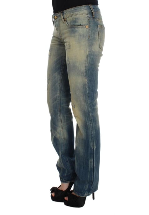 Cavalli Damen Blue Wash Baumwoll Slim Fit Bootcut Jeans - Image 2