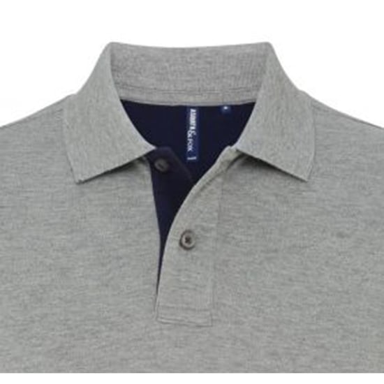 Asquith & Fox Herren Classic Fit Kontrast-Poloshirt (Heidekraut/Navy) - Image 2