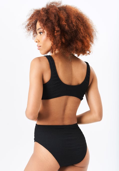 Strukturiertes Bikini-Unterteil mit hoher Taille - Image 4