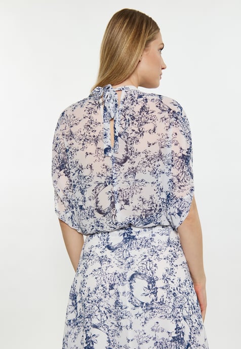 Dreimaster Bluse Damen marine weiss - Image 4