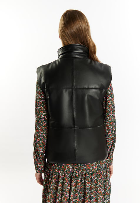 Dreimaster Lederweste Damen Schwarz - Image 4