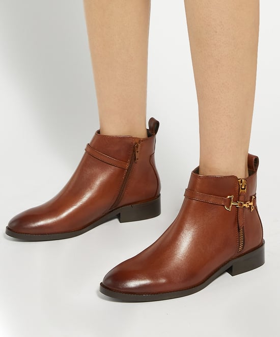 Dune Ladies Parklyn - Leather Buckle-Detail Ankle Boots - Image 3