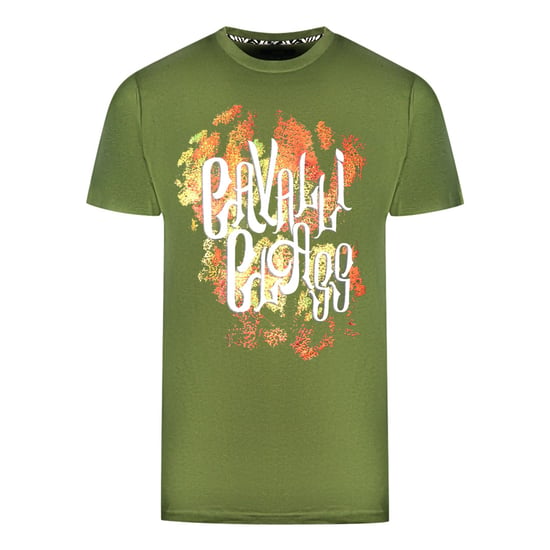 Cavalli Class Bold Logo Grünes T-Shirt - Image 1