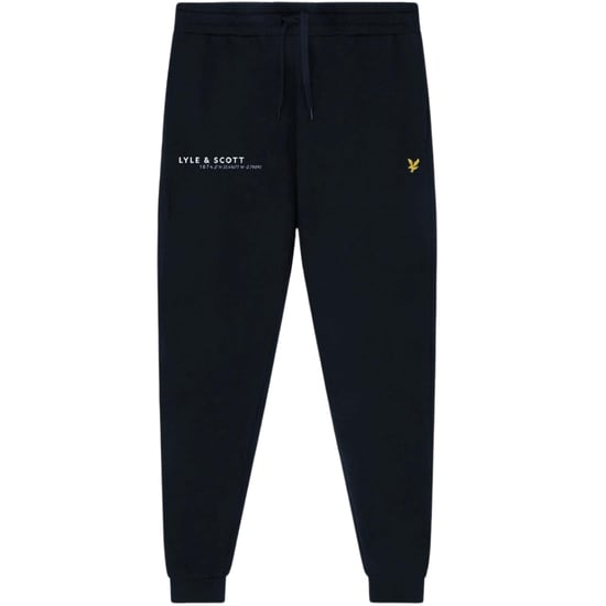 Marineblaue Jogginghose von Lyle & Scott mit Koordinatenmuster - Image 1