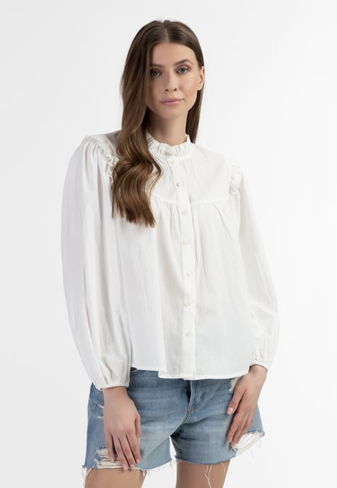 Dreimaster Bluse Damen Wollweiß - Image 3