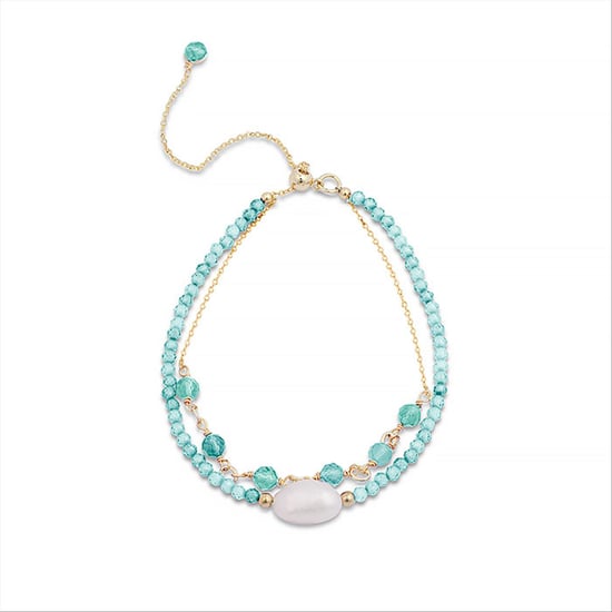 Luxenter ekhao metal alloy and amazonite 18K gold plated finish bracelet