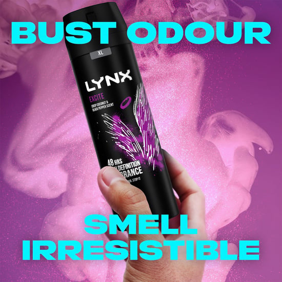 Lynx XL 48-H High Definition Fragrance Excite Body Spray Deodorant 6 Pack, 200ml