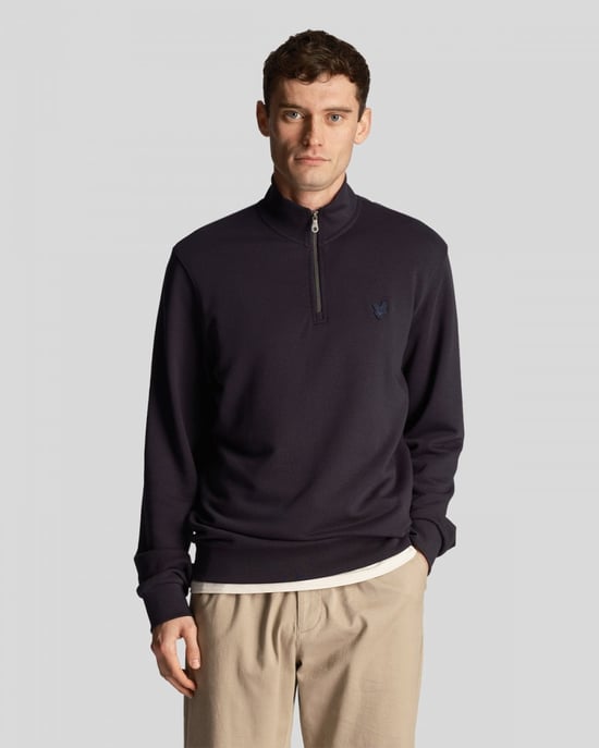 Lyle & Scott Sweatshirt mit 1/4-Reißverschluss – Marineblau - Image 1