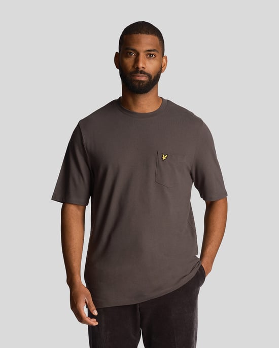 Herren Lyle & Scott Plain Pique Pocket T-Shirt in Grau - Image 1