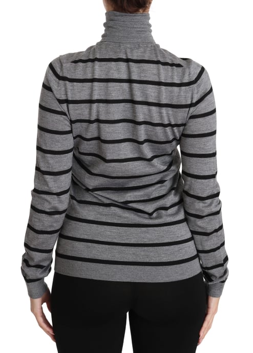 Dolce & Gabbana - Pull à col roulé en cachemire et soie gris pour femme - Image 2