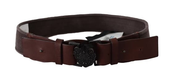 Ermanno Scervino Women's Dark Brown Leather Wide Buckle Waist Belt