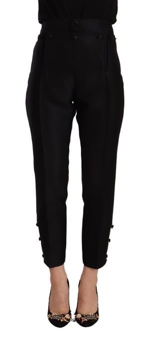 Dsquared2 Black Wool High Waist Skinny Women's Pants