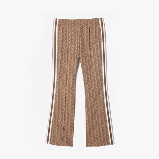 Women's Lacoste Flared Monogram Sweatpants in Beige