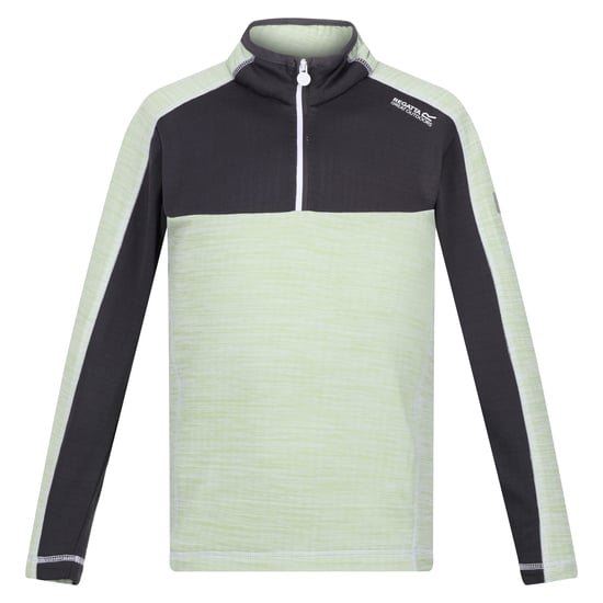 Regatta Childrens/Kids Hewley Recycled Half Zip Fleece Top (Quiet Green/Seal Grey)