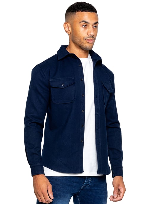 Enzo | Herren strukturiertes Überhemd - Navy - Image 2