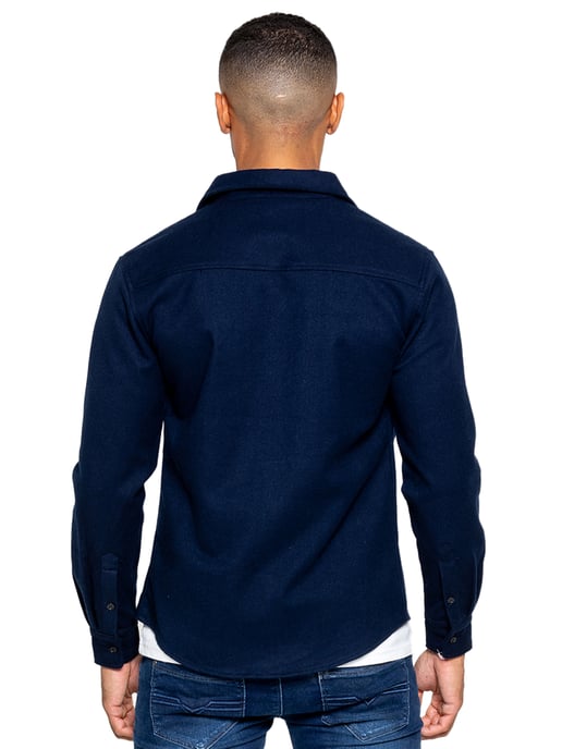 Enzo | Herren strukturiertes Überhemd - Navy - Image 3