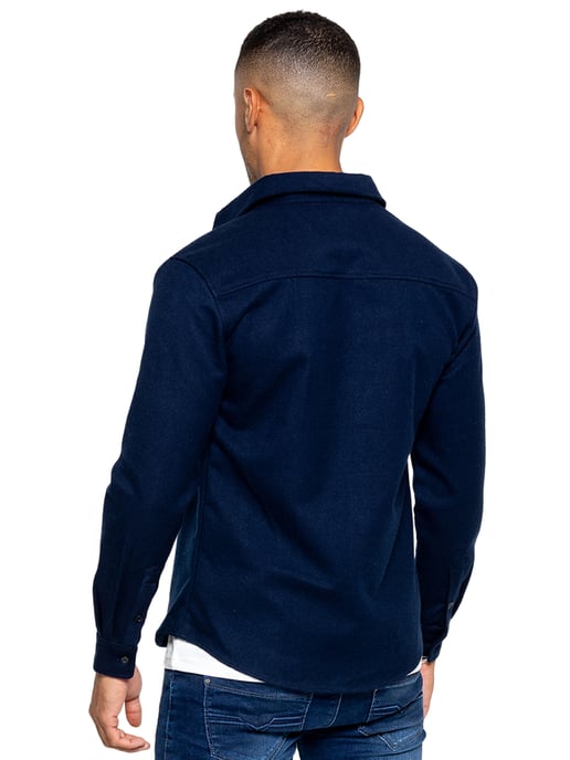 Enzo | Herren strukturiertes Überhemd - Navy - Image 4