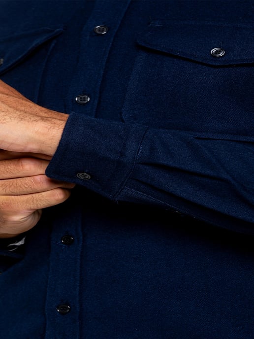 Enzo | Herren strukturiertes Überhemd - Navy - Image 5