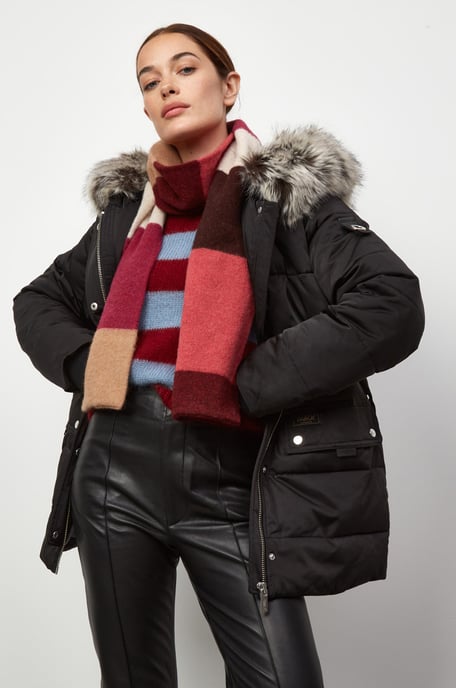 Nordic Mid-Length Faux Fur Parka Jacket
