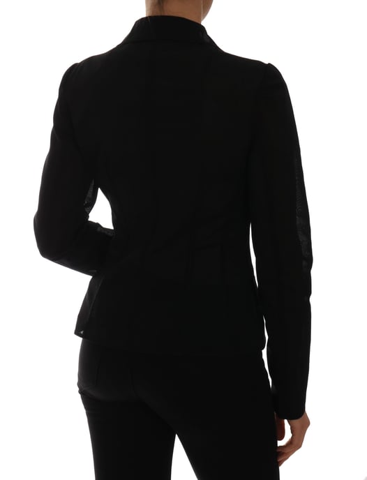Dolce & Gabbana - Veste blazer noire en filet de nylon pour femme - Image 2
