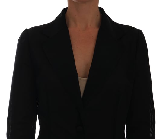 Dolce & Gabbana - Veste blazer noire en filet de nylon pour femme - Image 3