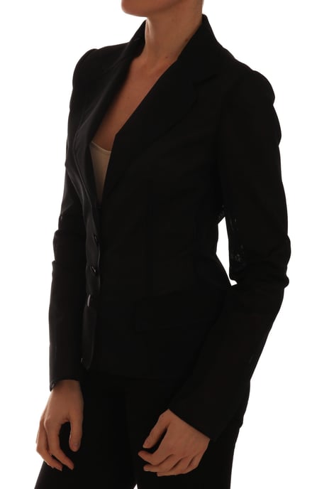 Dolce & Gabbana - Veste blazer noire en filet de nylon pour femme - Image 4