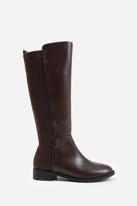 Wheres That From Womens 'Parker' Stretch Wide Calf Knee High Boots With Side Zip