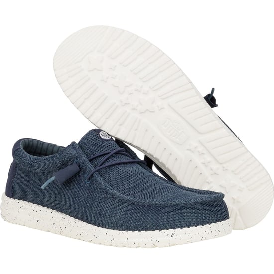 HEYDUDE Wally Stretch Mesh Polyester Herren Marine Bootsschuhe - Image 3