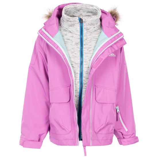 Trespass Kinder Outshine 3 in 1 TP50 Jacke (Dunkelrosa) - Image 1
