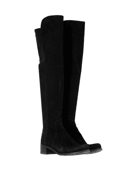 Stuart Weitzman 5050 Knief boots aus schwarzem Wildleder - Image 3