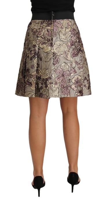 Dolce & Gabbana A-Linie Mini Rock mit floralem Jacquard-Druck - Image 2