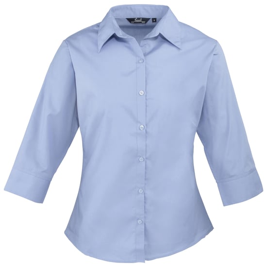 Premier - Bluse für Damen 3/4 Ärmel (Mittelblau) - Image 1