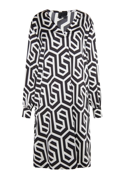 Dreimaster Midikleid Damen schwarz-wollweiß - Image 1