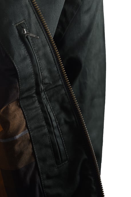 Fred Perry gewachste Baumwoll-Harrington-Jacke Nachtgrün - Image 5