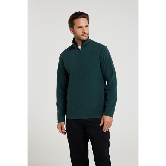 Mountain Warehouse - "Camber II" Fleece-Oberteil mit halbem Reißverschluss für Herren (Dunkelgrün) - Image 1