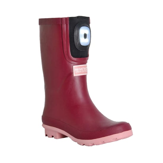 Regatta Childrens/Kids Fairweather Shine Brite Light Wellington Boots (Dark Pimento/Peony)