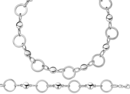 Orphelia Women's 925 Sterling Silver Set: Chain + Bracelet - Silver SET-014
